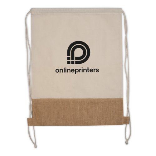 Bolsa de deporte con cordn de algodn en color natural.