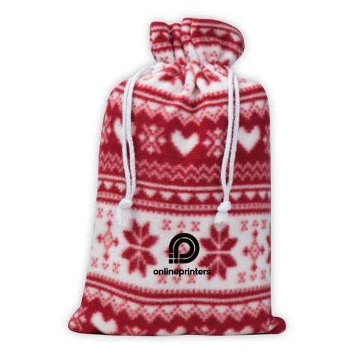 Manta polar estampada con cordn.