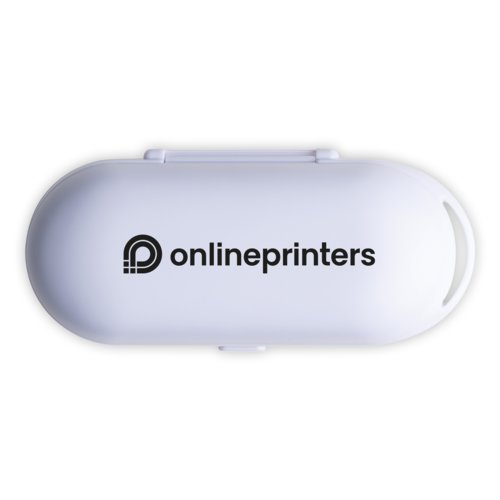 Auriculares intrauditivos Bluetooth blancos con funcin de carga.