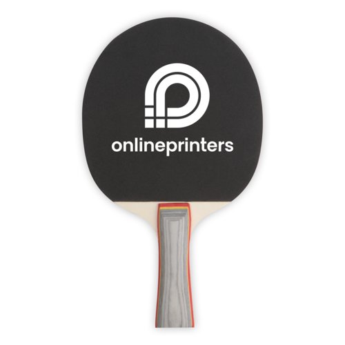 Set de tenis de mesa negro con mango de madera.