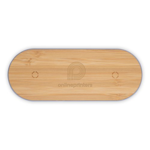 Estacin de carga por induccin de madera con diseo oblongo.