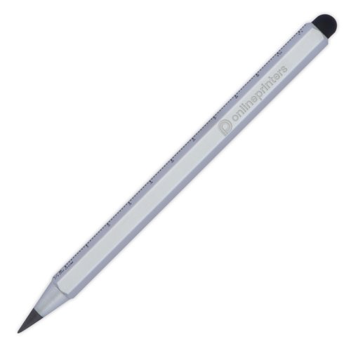 Bolgrafo de escritura gris sin tinta con funcin de lpiz tctil.