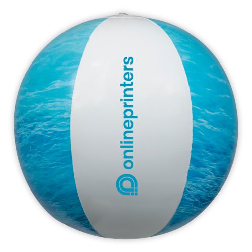 Pelota de playa de plstico multicolor, hinchable.