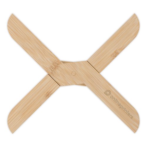 Posavasos beige de bamb, plegable.