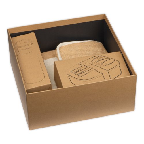 Set de regalo con varios productos en una caja.