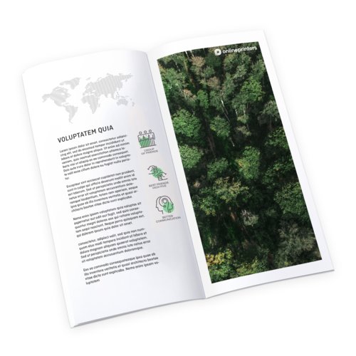 Catálogos encolados en papeles ecológicos/naturales, formato vertical, A5 4