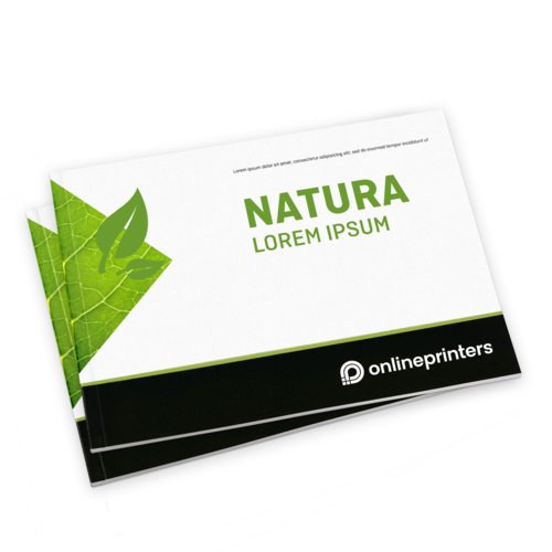 Catálogos encolados en papeles ecológicos/naturales, formato horizontal, A5 2
