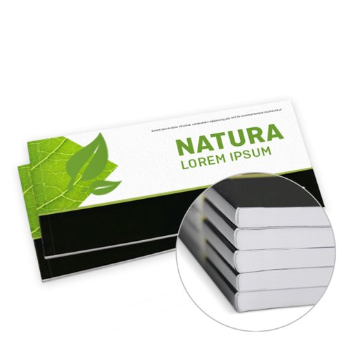 Catálogos encolados en papeles ecológicos/naturales, formato horizontal, 21 x 10,5 cm 3
