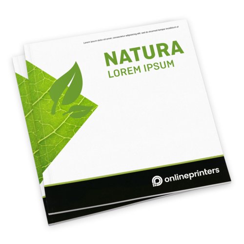Catálogos encolados en papeles ecológicos/naturales, cuadrado, A5-cuadrado 2