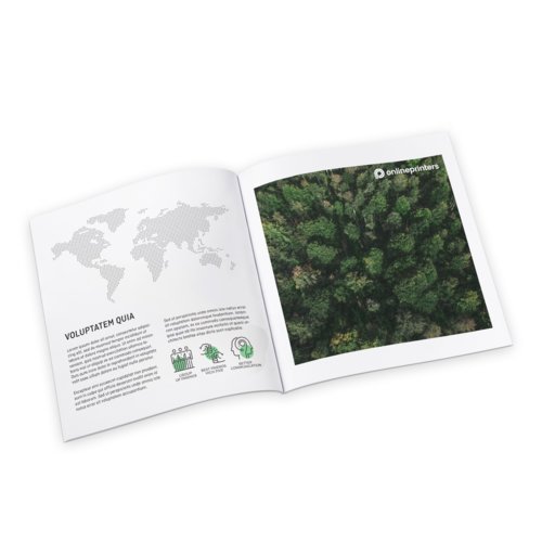Catálogos encolados en papeles ecológicos/naturales, cuadrado, 12 x 12 cm 4