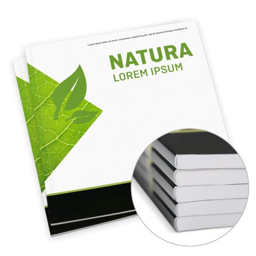Catálogos encolados en papeles ecológicos/naturales, cuadrado, A4-cuadrado 3