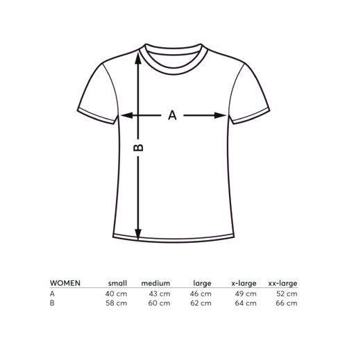 Camiseta de algodn para mujer con manga corta y cuello redondo.