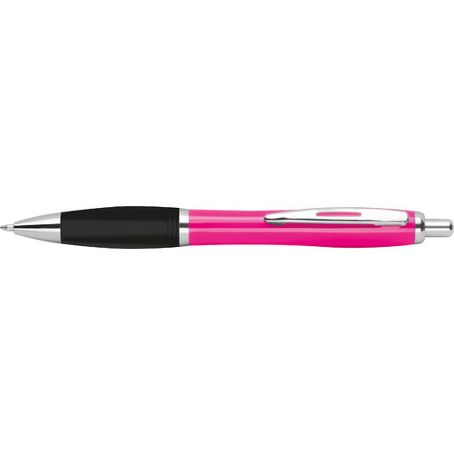 Bolgrafo rosa de plstico ABS reciclado con clip.