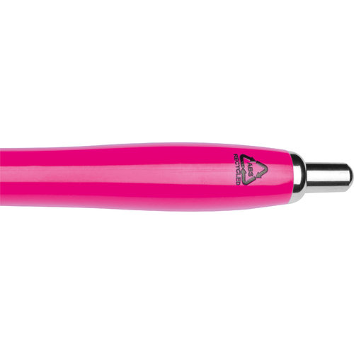 Bolgrafo rosa de plstico ABS reciclado con clip.