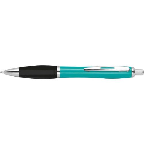 Bolgrafo de ABS turquesa con clip.