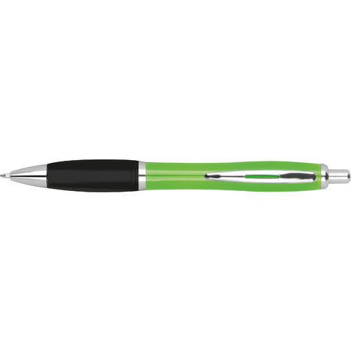 Bolgrafo ABS verde manzana con mecanismo de pulsacin.