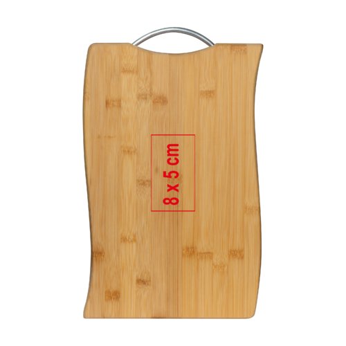 Tabla de cortar de bamb claro con asa.