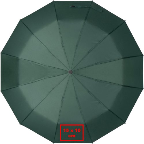 Paraguas de bolsillo verde, resistente al viento y con funda.