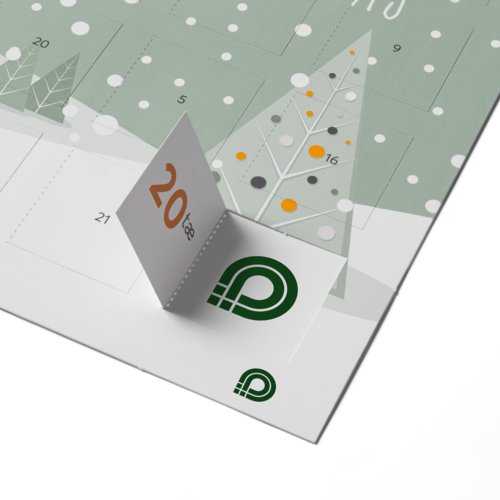 Calendario de Adviento de papel con ventanas para abrir.