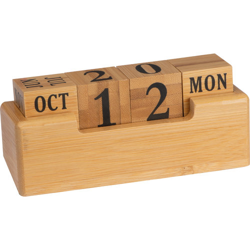 Calendario eterno de escritorio de bambú Cimahi 1