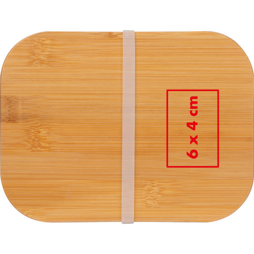 Fiambrera de madera con goma elstica.