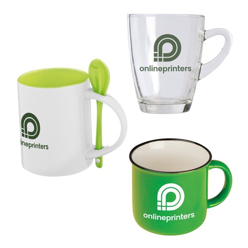 Taza de cermica con asa.
