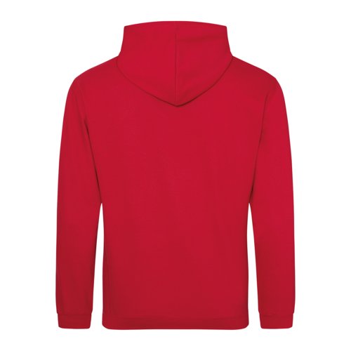 Sudadera roja de mezcla de algodn con capucha y bolsillo tipo canguro.