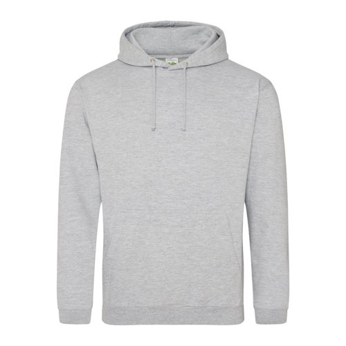 Sudadera con capucha gris jaspeado de algodn y polister con capucha y cordn.
