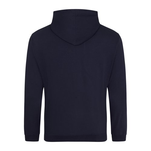 Sudadera con capucha azul marino de mezcla de algodn con capucha y cordn ajustable.