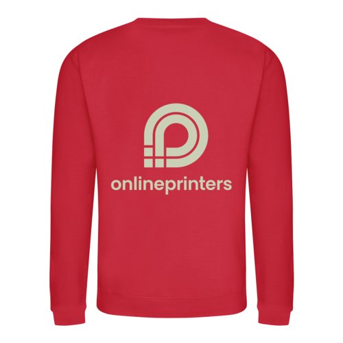 Sudadera unisex roja en mezcla de algodn con mangas largas.