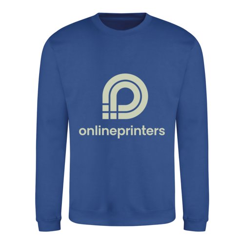 Sudadera unisex azul real en mezcla de algodn con mangas largas.