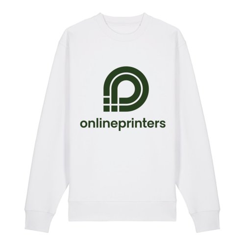 Sudadera blanca de algodn orgnico de corte unisex.