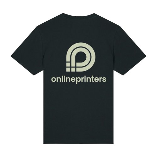 Camiseta negra de algodn orgnico con corte unisex.