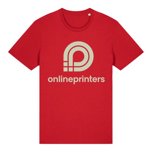 Camiseta roja de algodn orgnico, corte unisex.
