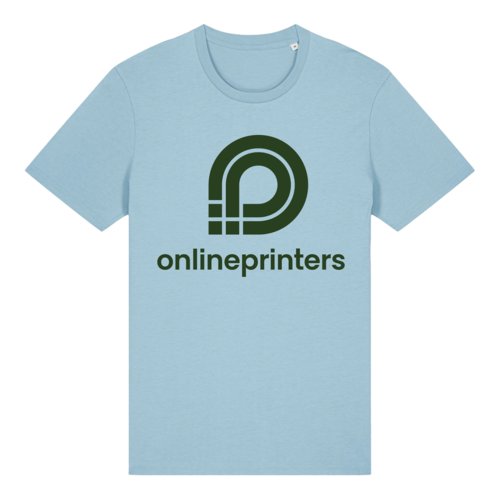 Camiseta azul cielo de algodn orgnico con mangas cortas.