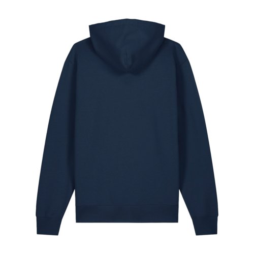 Sudadera con capucha azul marino de algodn orgnico.