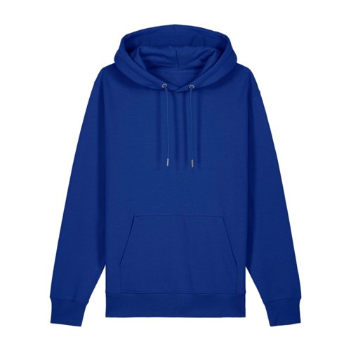 Sudadera con capucha azul oscuro de algodn con capucha y bolsillo canguro.