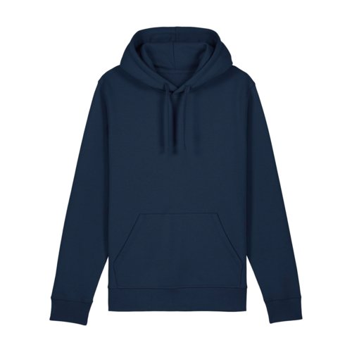 Sudadera con capucha azul marino de mezcla de algodn con capucha y bolsillo canguro.