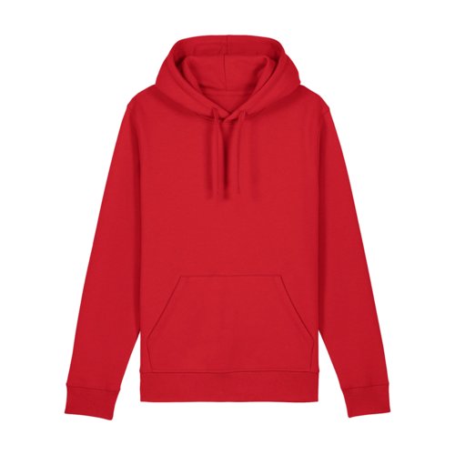 Sudadera roja de mezcla de algodn con capucha y bolsillo canguro.