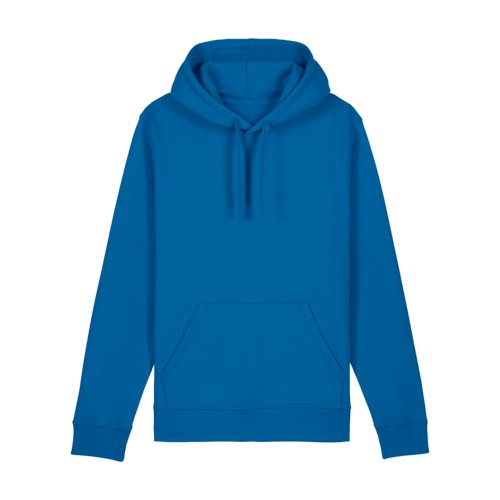 Sudadera azul real de mezcla de algodn con capucha y bolsillo canguro.