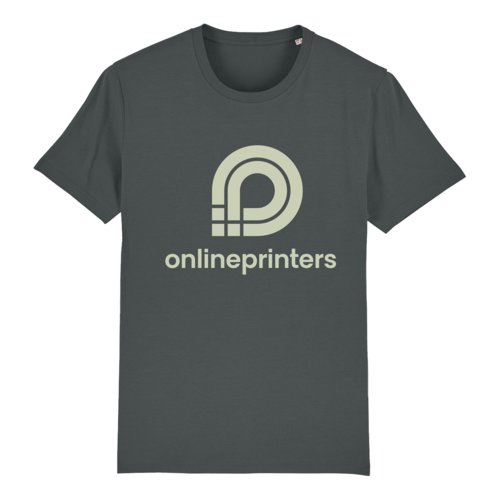 Camiseta de algodn orgnico antracita de corte unisex.