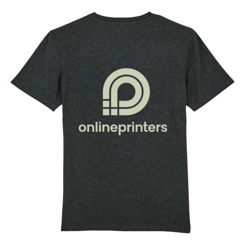 Camiseta unisex de algodn orgnico jaspeado gris oscuro.