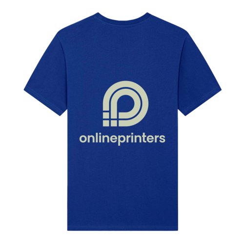 Camiseta unisex de algodn orgnico azul oscuro de manga corta.