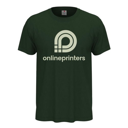 Camiseta de algodn verde oscuro con mangas cortas.