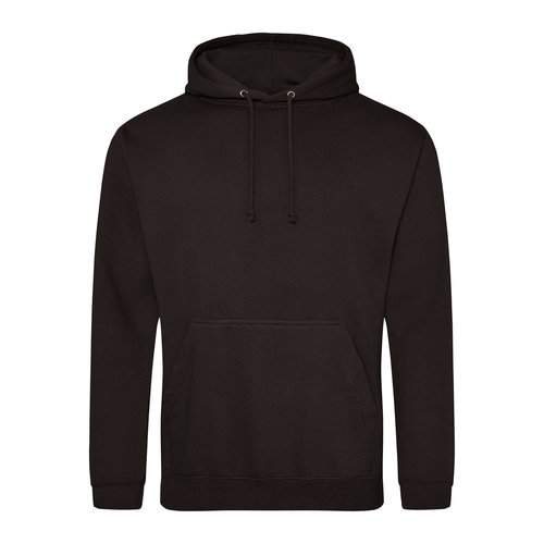 Sudadera con capucha negra de mezcla de algodn con capucha y bolsillo tipo canguro.