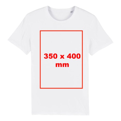 Camiseta blanca de tela con mangas cortas y cuello redondo.