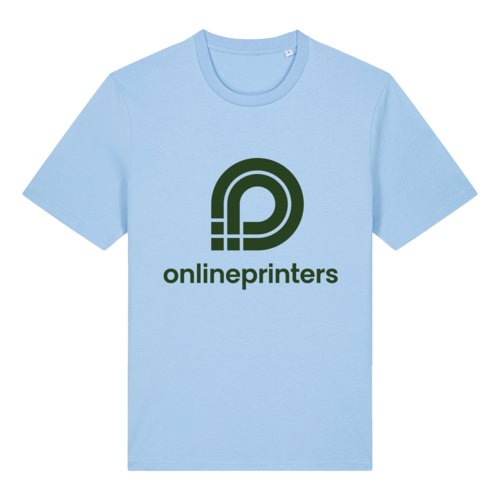 Camiseta azul cielo de algodn orgnico con mangas cortas.