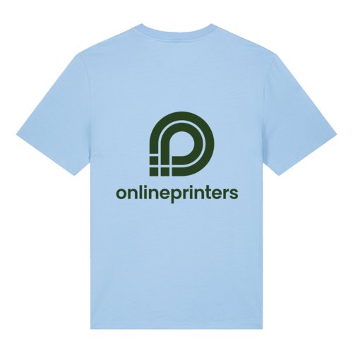 Camiseta azul cielo de algodn orgnico con mangas cortas.