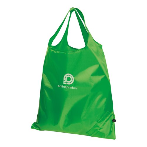 Bolsa plegable verde con cordn.