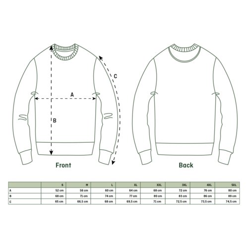 Sudadera de tela con cuello redondo y mangas largas.